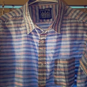 Mens casual striped shirt size M Straight Faded